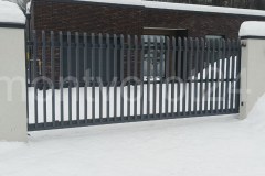 Откатные ворота с автоматикой, заполнение алюминиевый профиль, монтаж д. Каменка